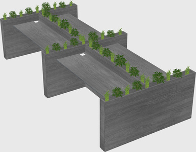 Rectangular shared desk