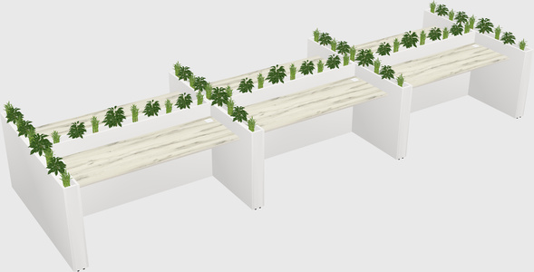 Rectangular shared desk