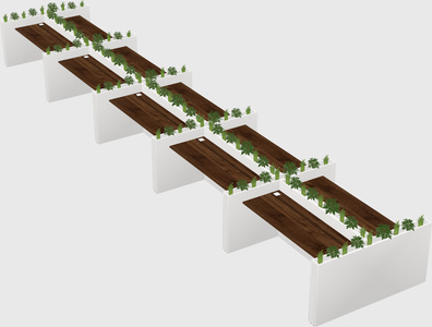 Rectangular shared desk