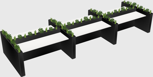 Rectangular shared desk