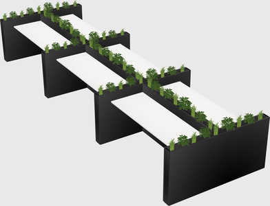 Rectangular shared desk