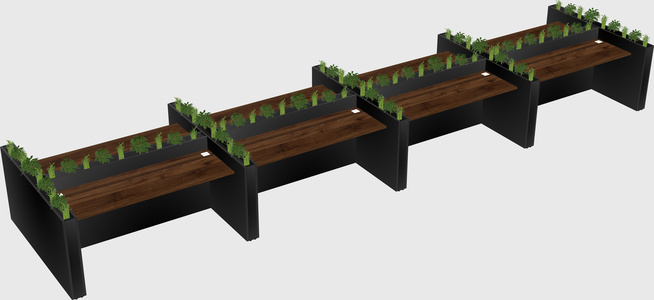 Rectangular shared desk