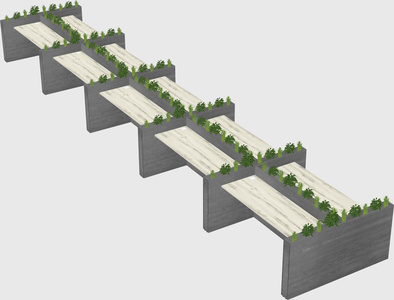 Rectangular shared desk