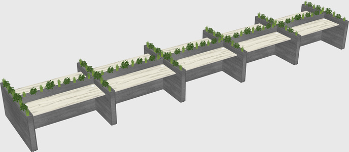 Rectangular shared desk