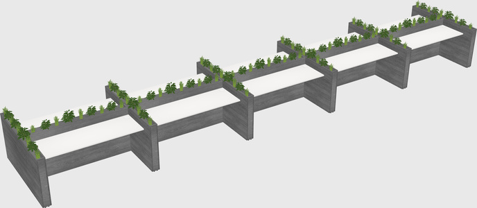 Rectangular shared desk