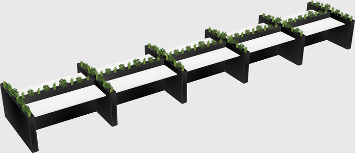 Rectangular shared desk