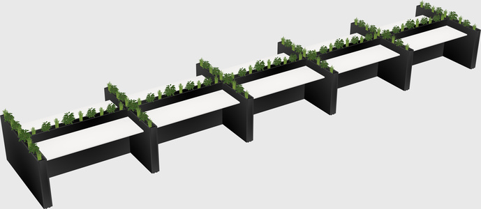 Rectangular shared desk