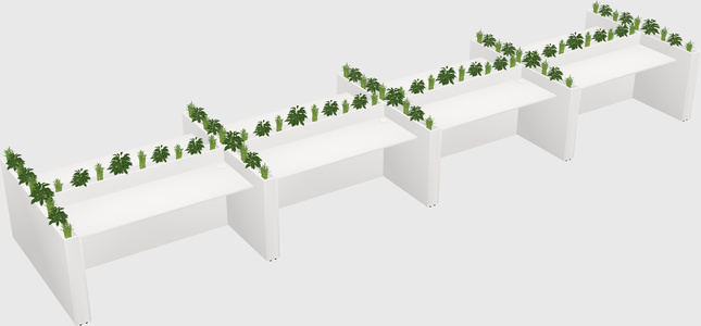 Rectangular shared desk