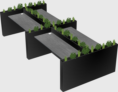 Rectangular shared desk