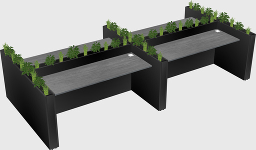 Rectangular shared desk