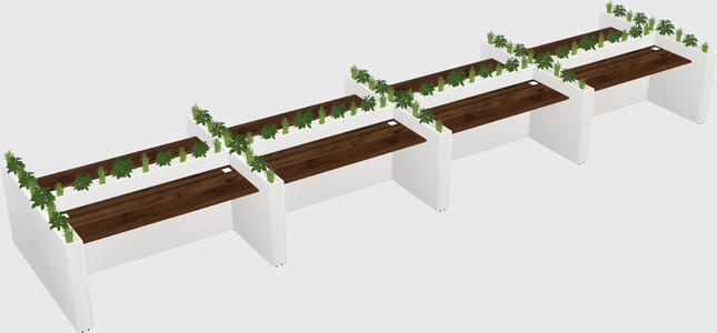 Rectangular shared desk