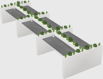 Rectangular shared desk