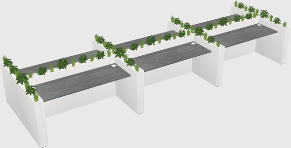 Rectangular shared desk
