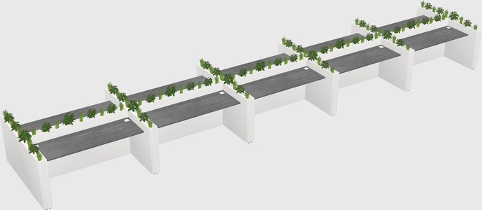 Rectangular shared desk
