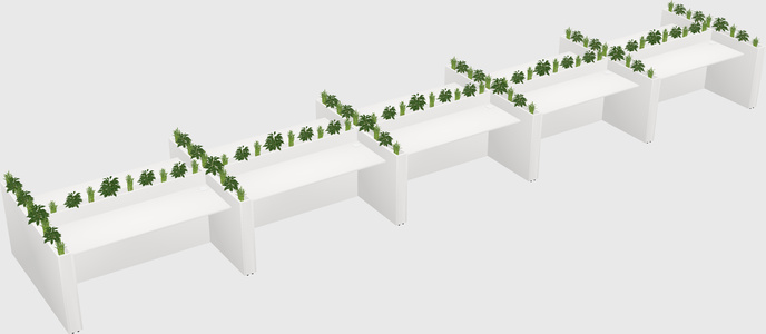 Rectangular shared desk
