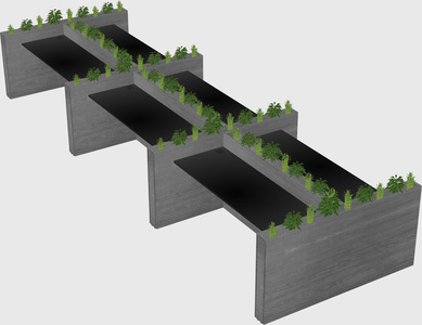 Rectangular shared desk