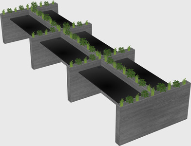 Rectangular shared desk