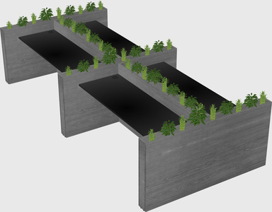 Rectangular shared desk