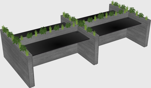 Rectangular shared desk