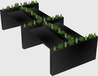 Rectangular shared desk