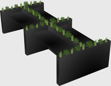 Rectangular shared desk