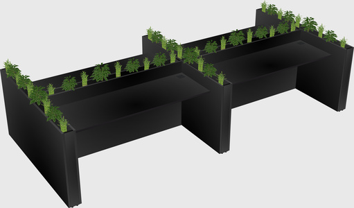Rectangular shared desk