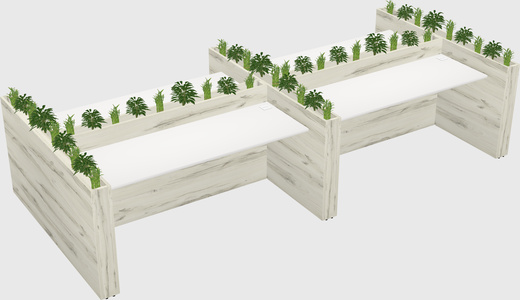 Rectangular shared desk