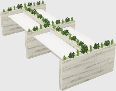 Rectangular shared desk