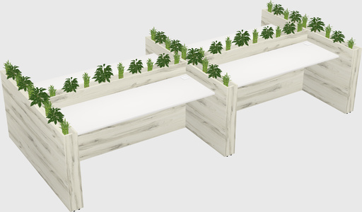 Rectangular shared desk