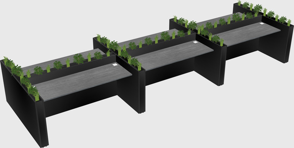 Rectangular shared desk