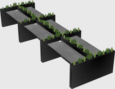 Rectangular shared desk