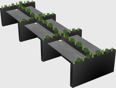 Rectangular shared desk