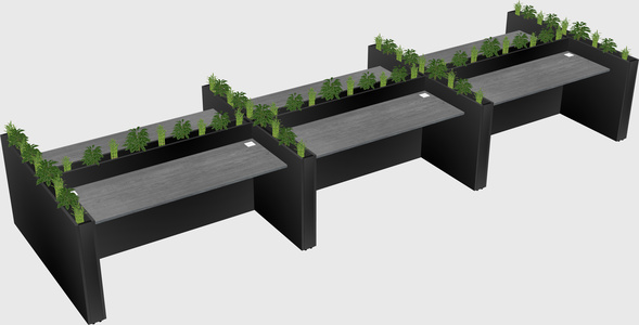 Rectangular shared desk