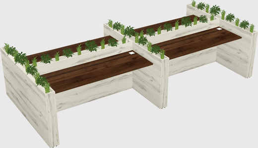 Rectangular shared desk