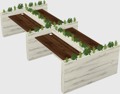 Rectangular shared desk