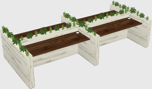 Rectangular shared desk