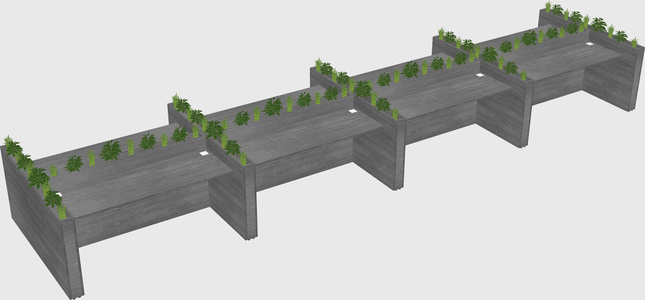 Rectangular shared desk