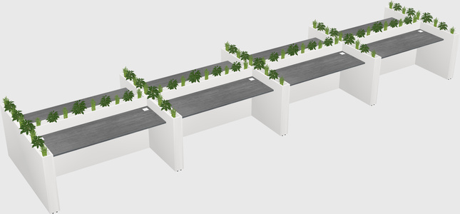 Rectangular shared desk
