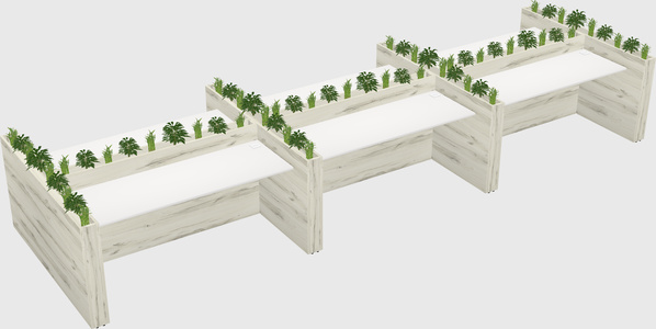Rectangular shared desk