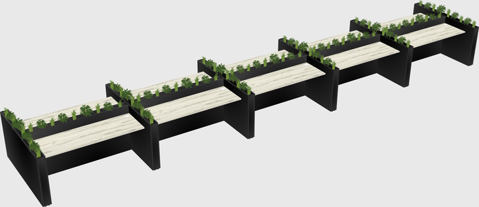 Rectangular shared desk