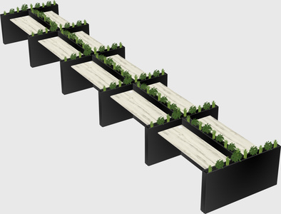 Rectangular shared desk
