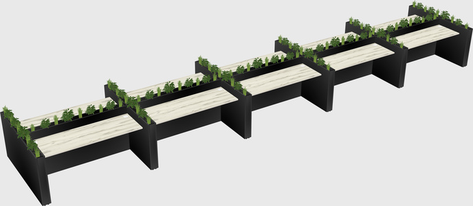 Rectangular shared desk