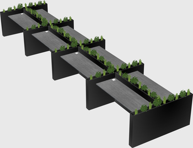Rectangular shared desk