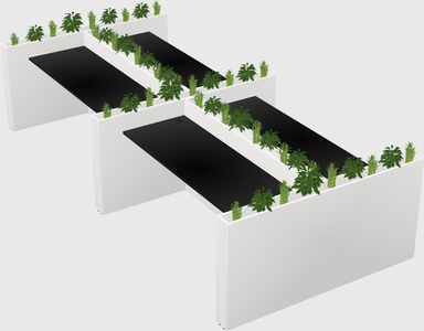 Rectangular shared desk