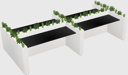 Rectangular shared desk