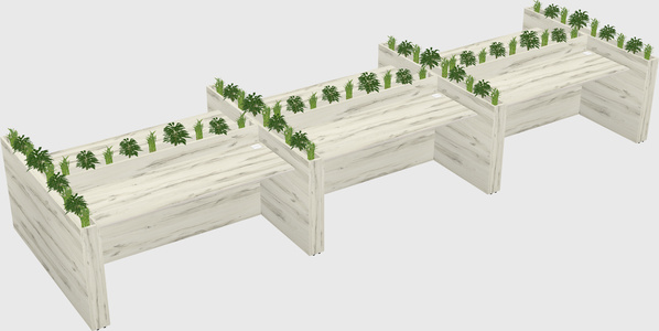 Rectangular shared desk