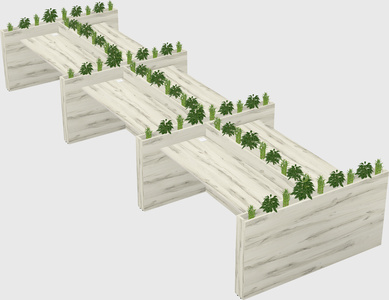 Rectangular shared desk