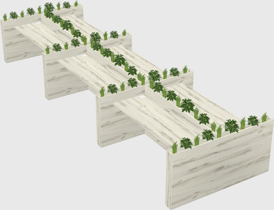 Rectangular shared desk