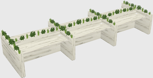 Rectangular shared desk