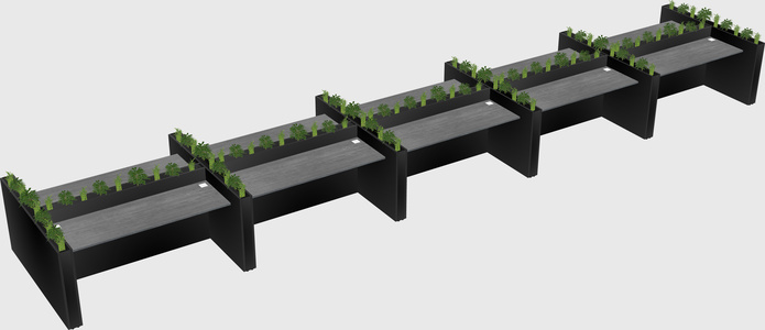 Rectangular shared desk